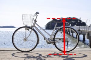 自転車のサドルの位置を表した写真