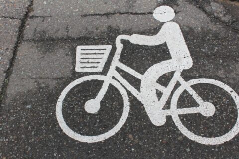 自転車のための道路が用意されている表示